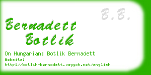 bernadett botlik business card